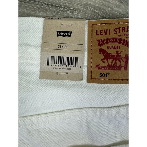 501® LEVI'S® ORIGINAL JEANS In Destructed White Sz 31x30 NWT $128 - Picture 7 of 9